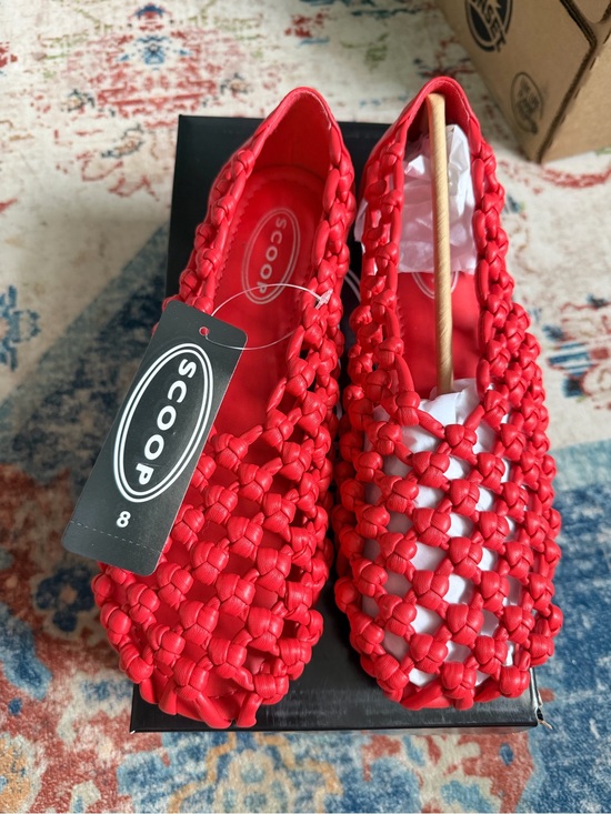 Scoop Shoes - Scoop Women's Red Woven Slip-On Flats